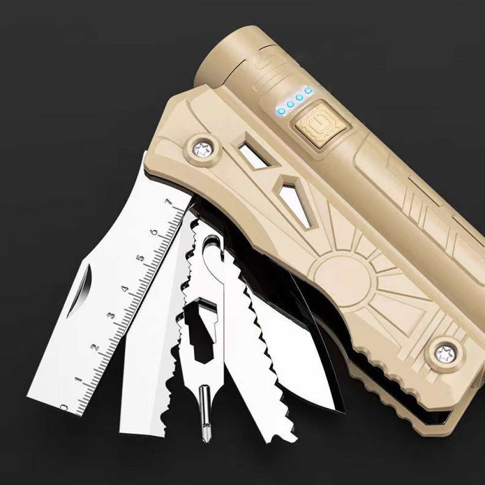 Мультитул LF-800 з ліхтарем та Power Bank 5-в-1 / Акумуляторний ліхтар-інструмент