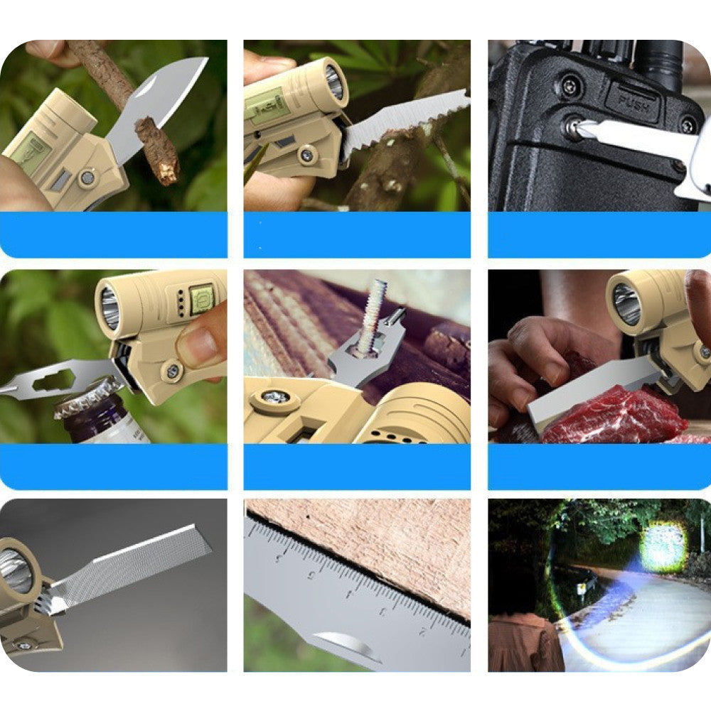 Мультитул LF-800 з ліхтарем та Power Bank 5-в-1 / Акумуляторний ліхтар-інструмент