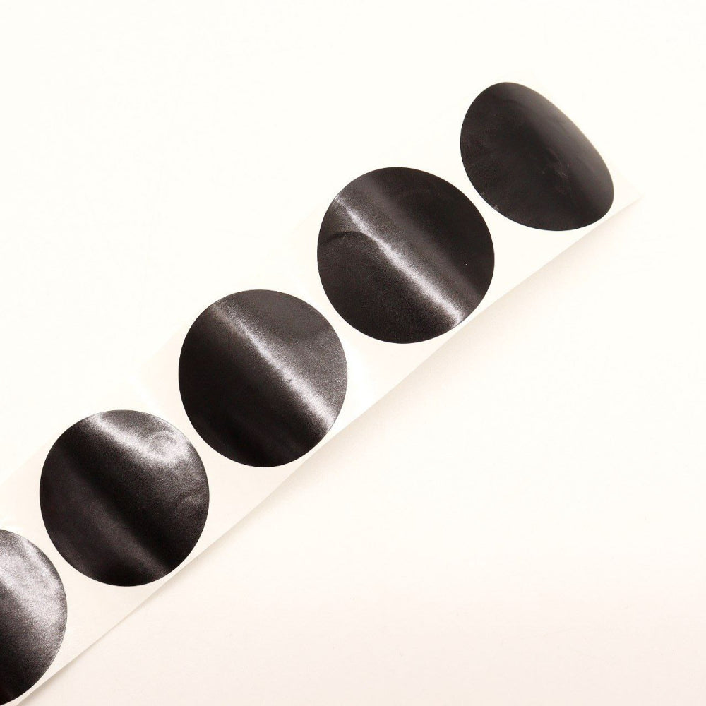 Наклейки для баночок з прянощами, 4 см, 20 шт, чорні / Бірки для банок з сипучими продуктами