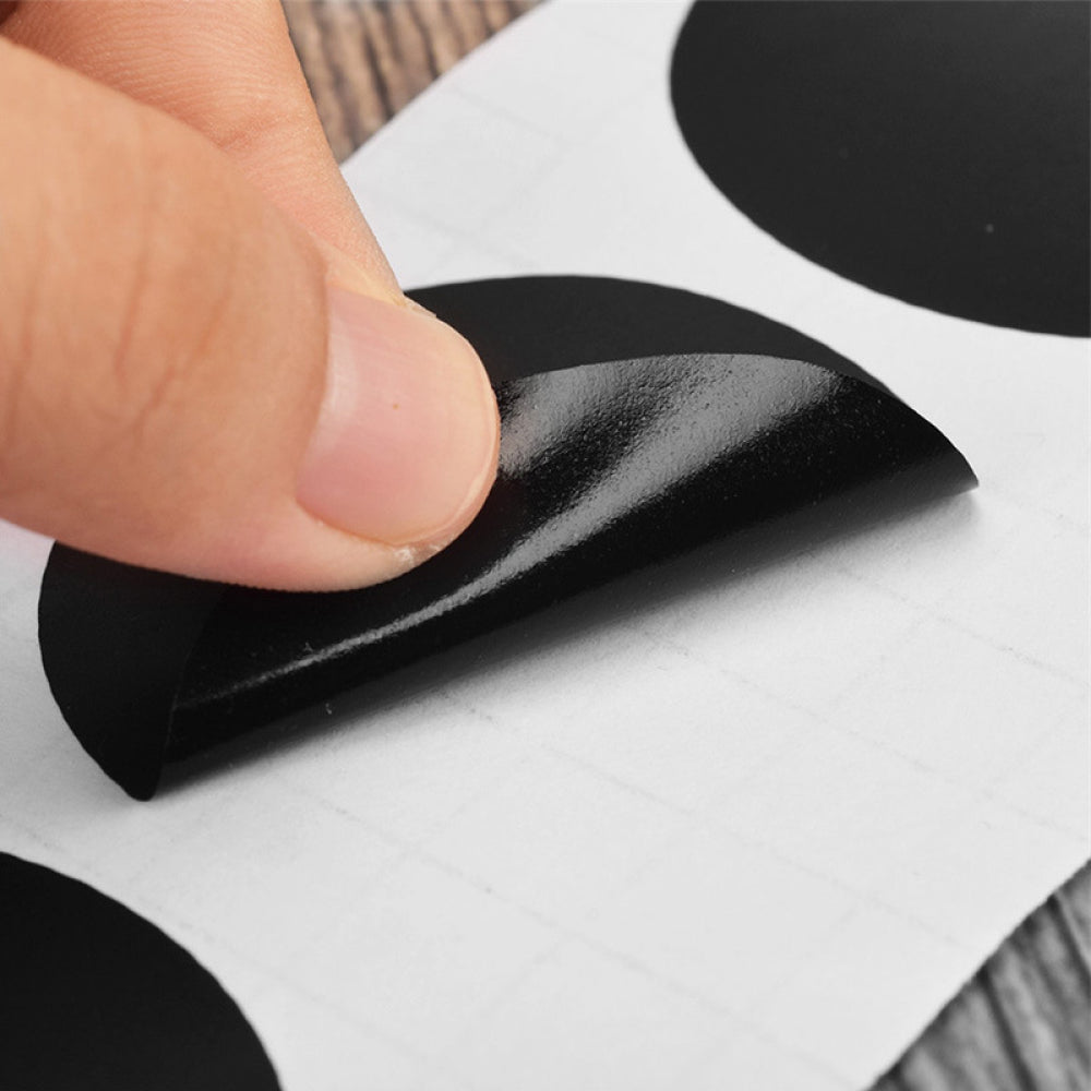 Наклейки для баночок з прянощами, 4 см, 20 шт, чорні / Бірки для банок з сипучими продуктами