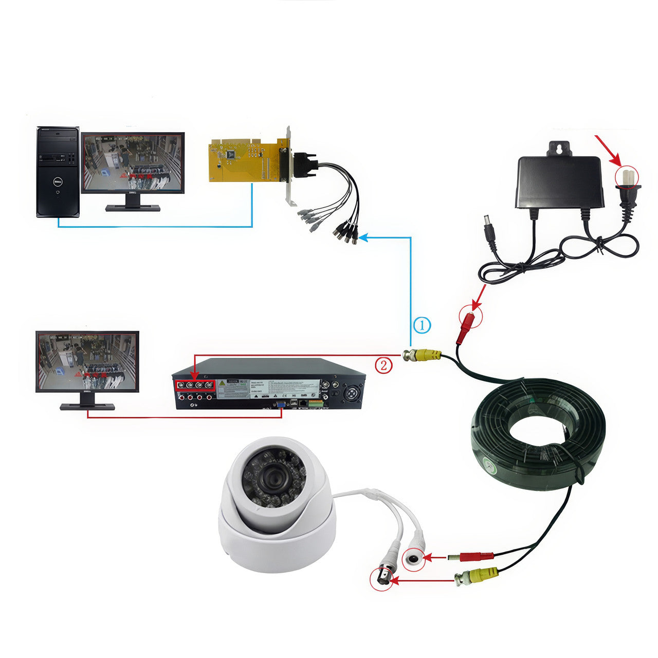 Патчкорд BNC-DC 10м / Кабель для відеоспостереження / Кабель для камер відеоспостереження