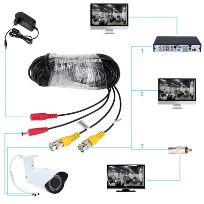 Патчкорд BNC-DC 10м / Кабель для відеоспостереження / Кабель для камер відеоспостереження