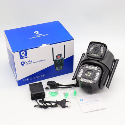 Вулична IP камера з 2 об'єктивами, 8Мп, Qettopo V380 / Вайфай камера відеоспостереження з нічною зйомкою