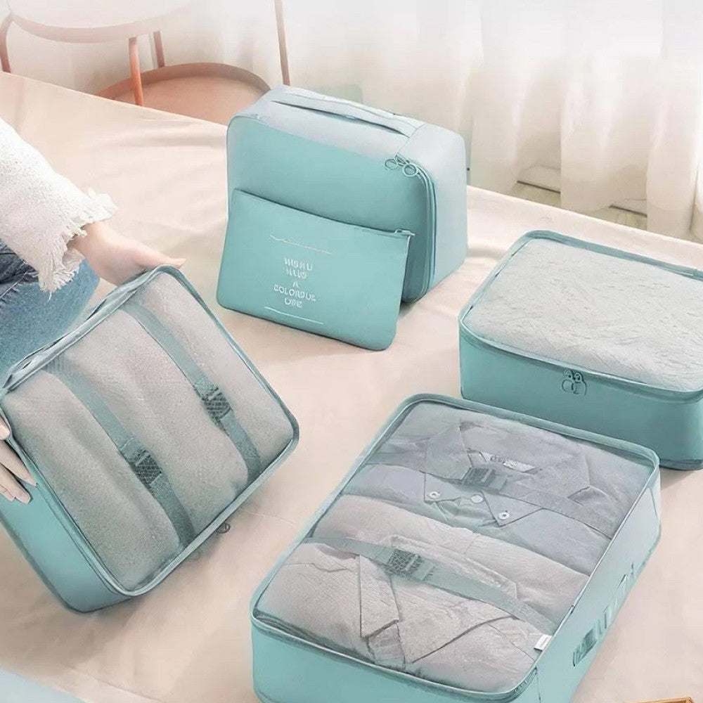 Дорожній набір органайзерів (8 шт), бірюзовий / Набір дорожніх органайзерів