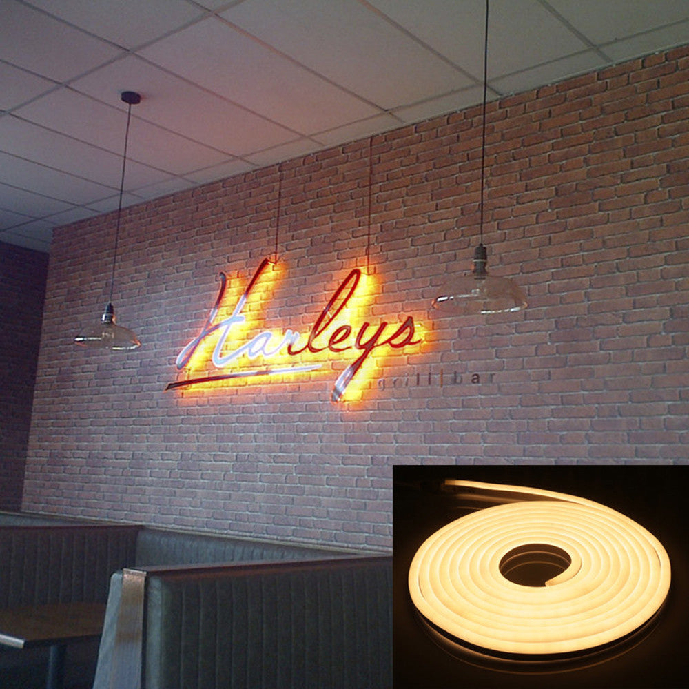 Стрічка силіконова 5 м, LED NEON 12V-220V, Жовта / Гнучка, світлодіодна стрічка