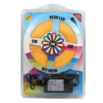 Стрічка силіконова 5 м, LED NEON 12V-220V, Жовта / Гнучка, світлодіодна стрічка