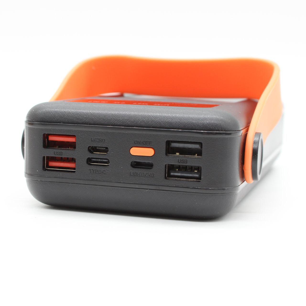 Повербанк 50000мАч на сонячній батареї з перехідниками, YM-635CX, Чорний / Зовнішній акумулятор / Павербанк