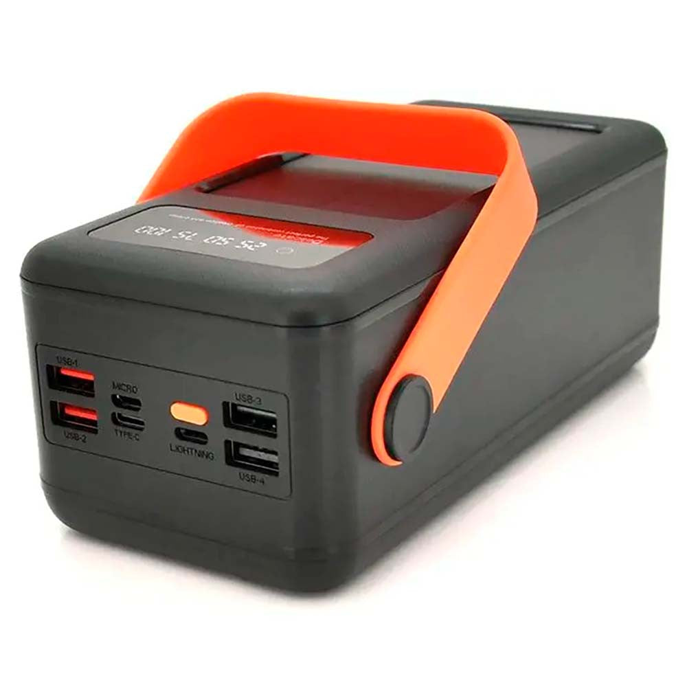 Портативна зарядна станція Power Bank 100000 мАг із сонячною панеллю та адаптерами YM-638CX, чорний / Зовнішній акумулятор