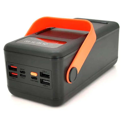 Портативна зарядна станція Power Bank 100000 мАг із сонячною панеллю та адаптерами YM-638CX, чорний / Зовнішній акумулятор