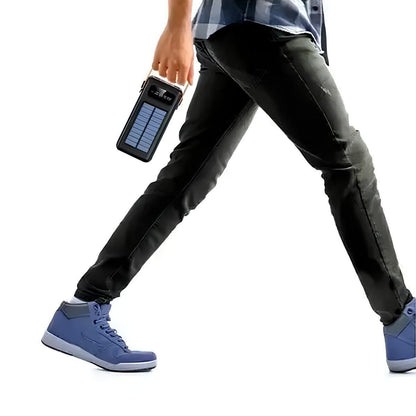 Портативна зарядна станція Power Bank 100000 мАг із сонячною панеллю та адаптерами YM-638CX, чорний / Зовнішній акумулятор