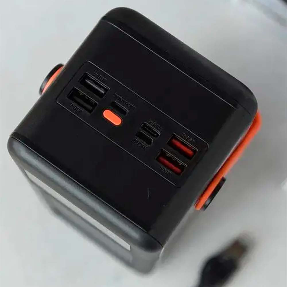 Портативна зарядна станція Power Bank 100000 мАг із сонячною панеллю та адаптерами YM-638CX, чорний / Зовнішній акумулятор