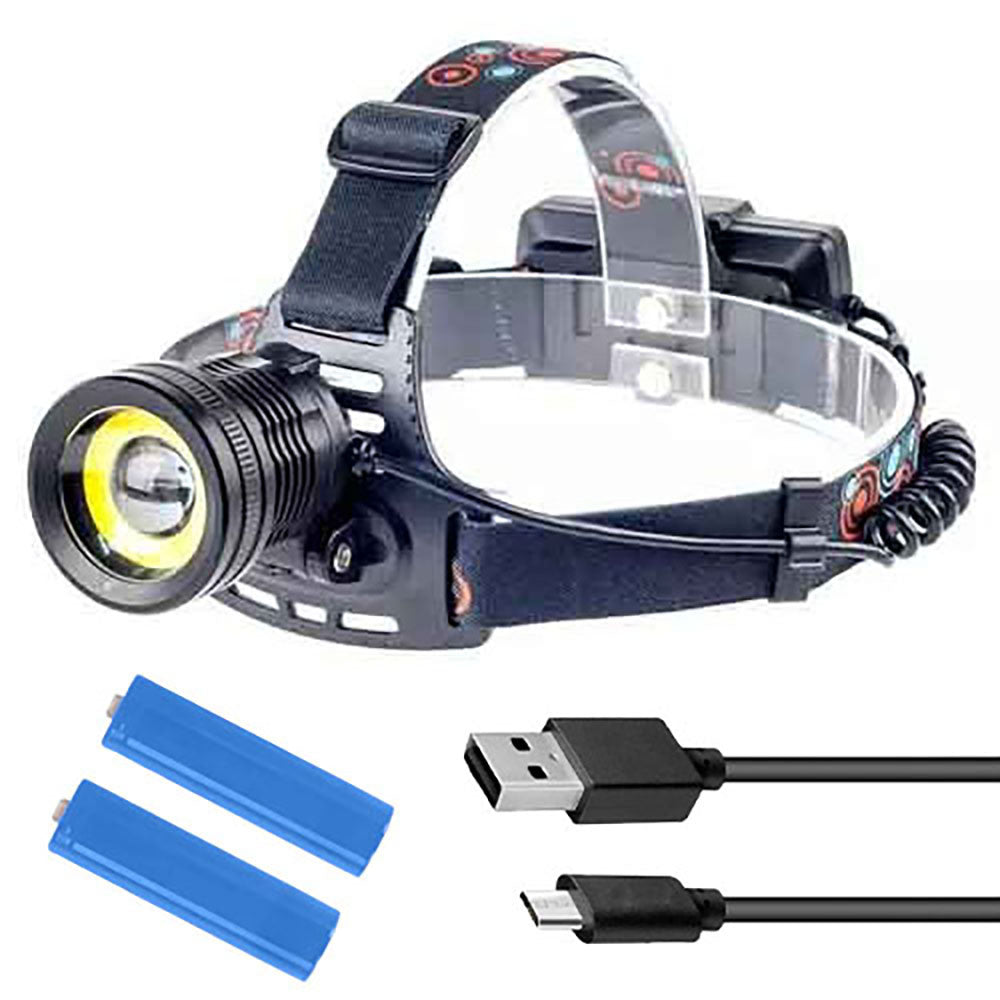 Налобний ліхтар Zoom 2x18650 XQ-172-T6+COB / Світлодіодний головний ліхтар