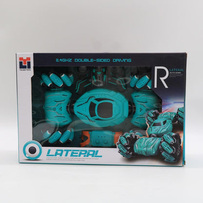 Машинка перевертень на радіокеруванні від USB, 986-14, Блакитний / Дитяча трюкова машинка на пульті управління