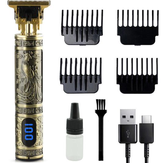 Багатофункціональна машинка для стрижки волосся та бороди RAF R431 з 4 насадками, від USB / Бездротова машинка для стрижки волосся