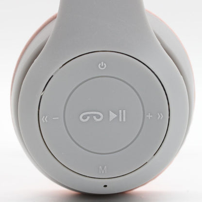 Бездротові Bluetooth навушники з котячими вушками та підсвічуванням Cat Miu Star P47 Сірий / Дитячі навушники