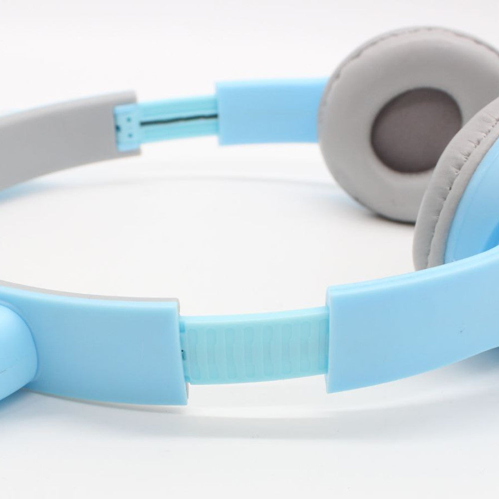 Бездротові Bluetooth навушники з котячими вушками та підсвічуванням Cat Miu Star P47 Блакитний / Дитячі навушники