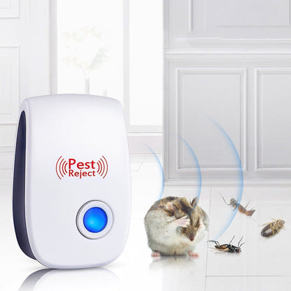 Електронний відлякувач комах та гризунів Electronic Pest Repeller, Білий / Ультразвуковий відлякувач мишей