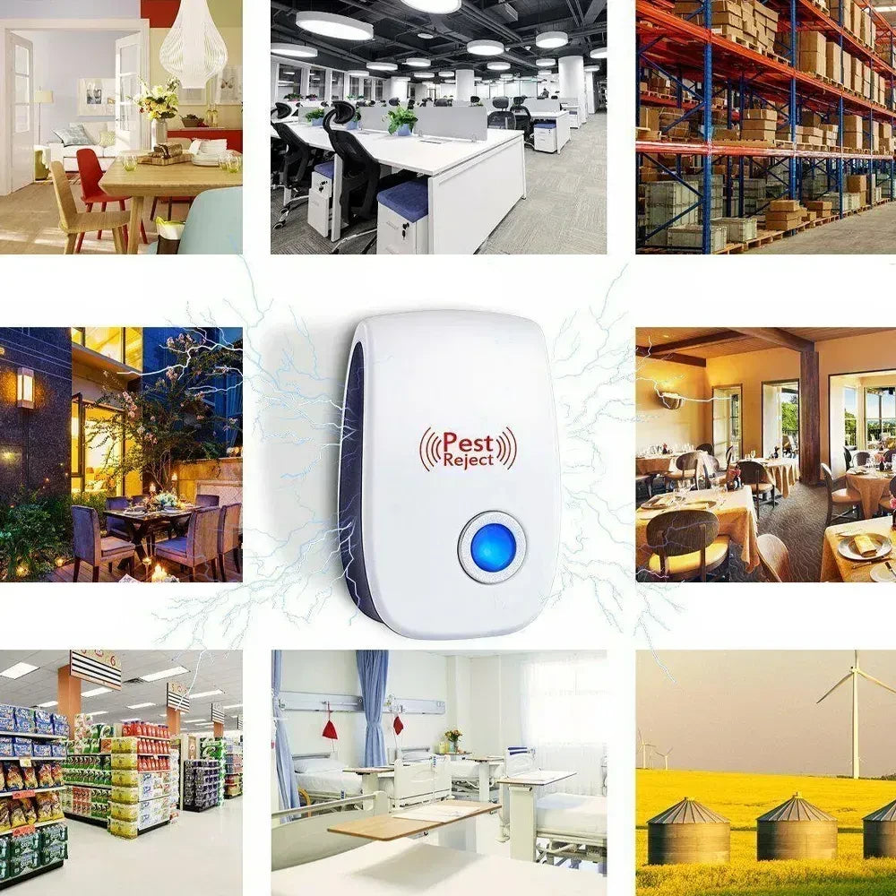 Електронний відлякувач комах та гризунів Electronic Pest Repeller, Білий / Ультразвуковий відлякувач мишей
