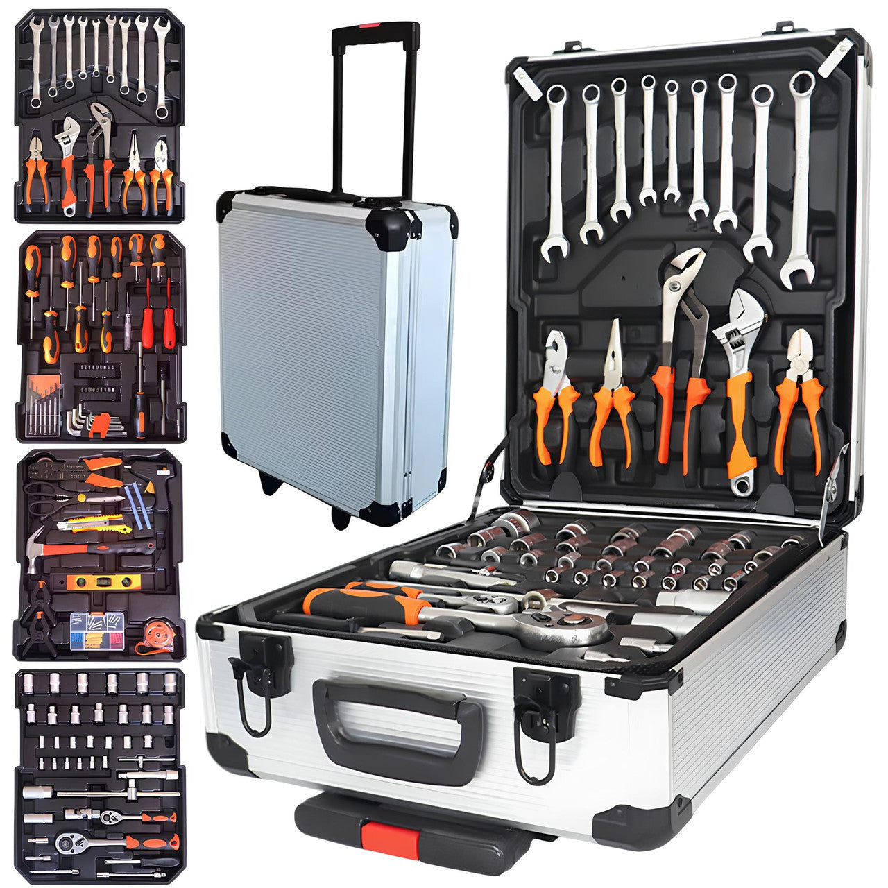 Автомобільний набір інструментів у кейсі, 187 предметів, Червона / Великий набір ручного інструменту / Автоінструмент
