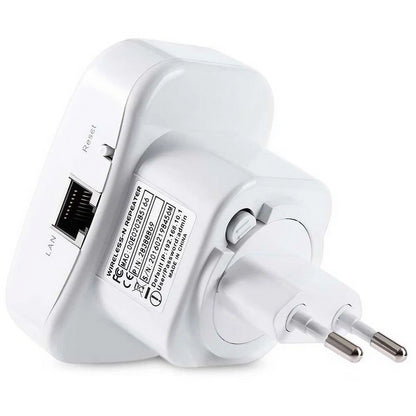 Підсилювач WiFi сигналу до 300 Мбіт/с, 2,4G, МТ02 / Бездротовий wifi репітер в розетку / Розширювач діапазону