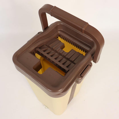 Швабра з відром 11л з автоматичним віджимом + 2 насадки, Cleaning Mop, Коричнева / Швабра ледарка для прибирання будинку