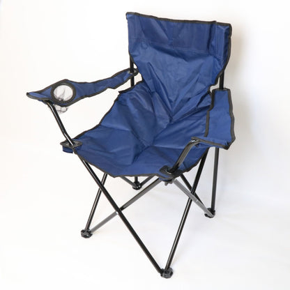 Стілець туристичний розкладний до 100 кг, Темно синій / Складаний стілець, крісло для походів в чохлі