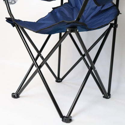 Стілець туристичний розкладний до 100 кг, Темно синій / Складаний стілець, крісло для походів в чохлі