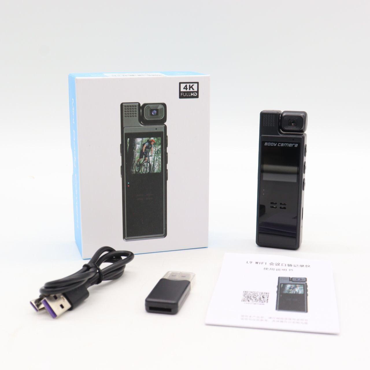 Нагрудна боді камера з поворотом на 180° та дисплеєм 1080p FullHD, L9 / Міні камера / Міні відеокамера