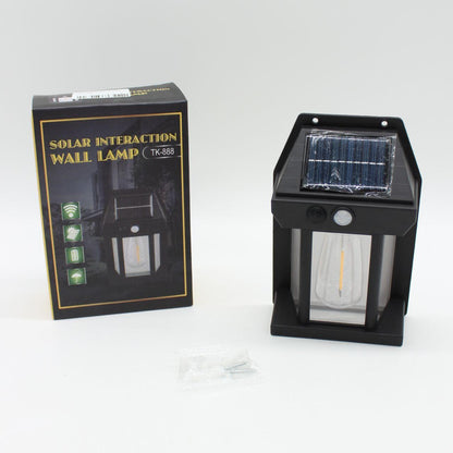 Вуличний світильник на сонячній батареї, SOLAR WALL LAMP ВK-888, Чорний / Світлодіодний ліхтар фасадний