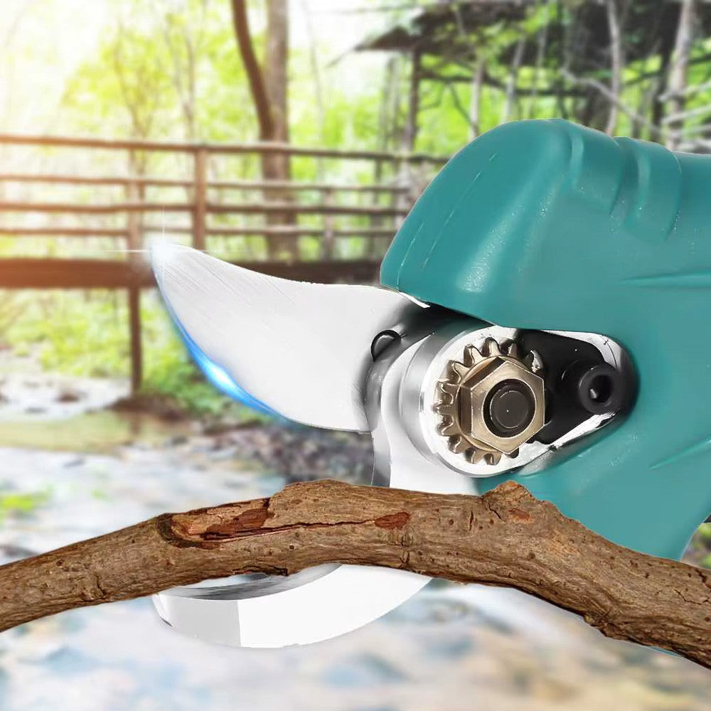 Комплект 2в1 (ланцюгова пила, секатор) + 2 АКБ 48V, в кейсі, Блакитний / Акумуляторна міні пила / Садовий секатор