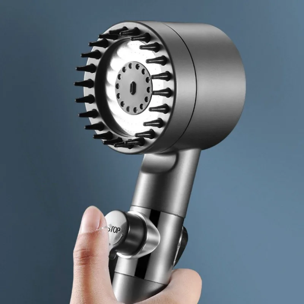 Насадка лійка для душу 3 режими + 1 фільтр, Графіт / Масажна лійка душова / Водозберігаюча душова лійка