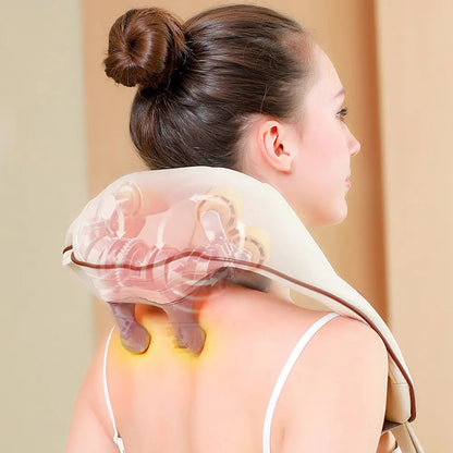 Масажер для шиї з підігрівом, 3 режими, від USB, XL-653 / Ударний електромасажер / Масажер для спини