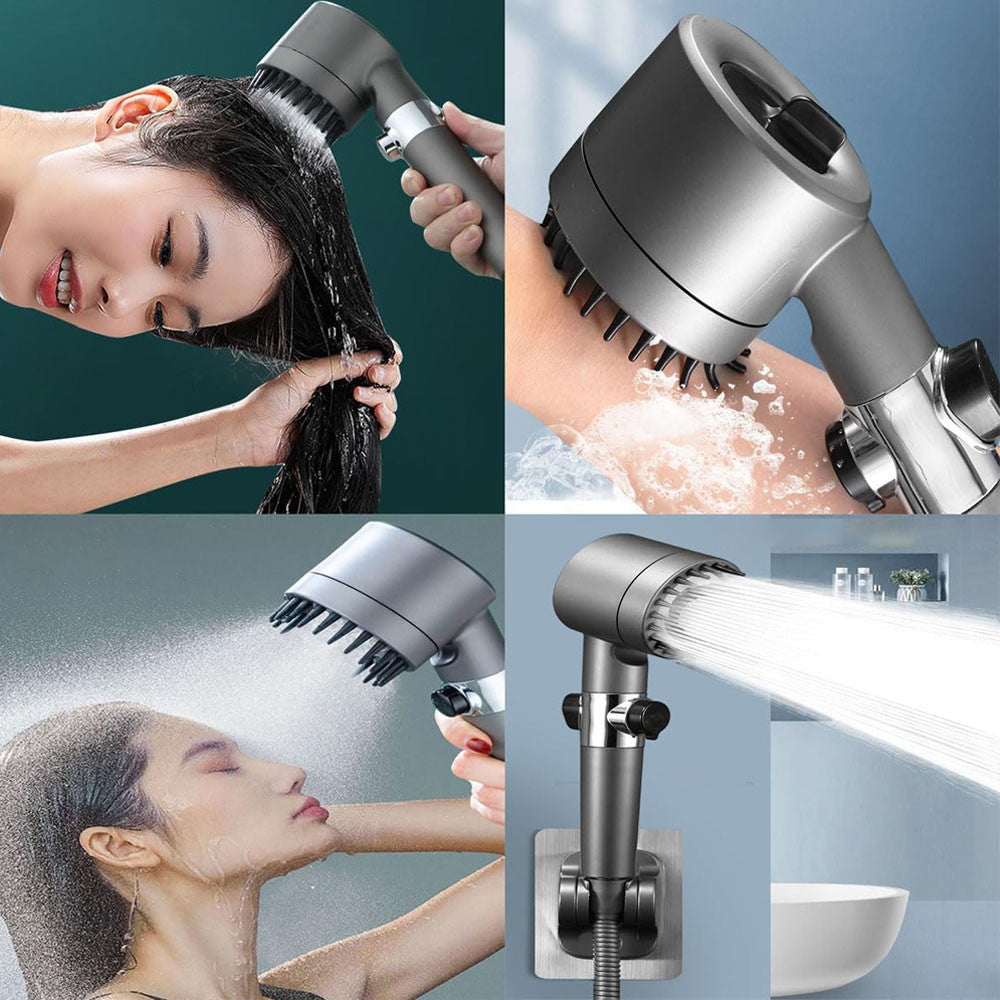 Насадка лійка для душу 3 режими + 1 фільтр, Чорний / Масажна лійка душова / Водозберігаюча душова лійка