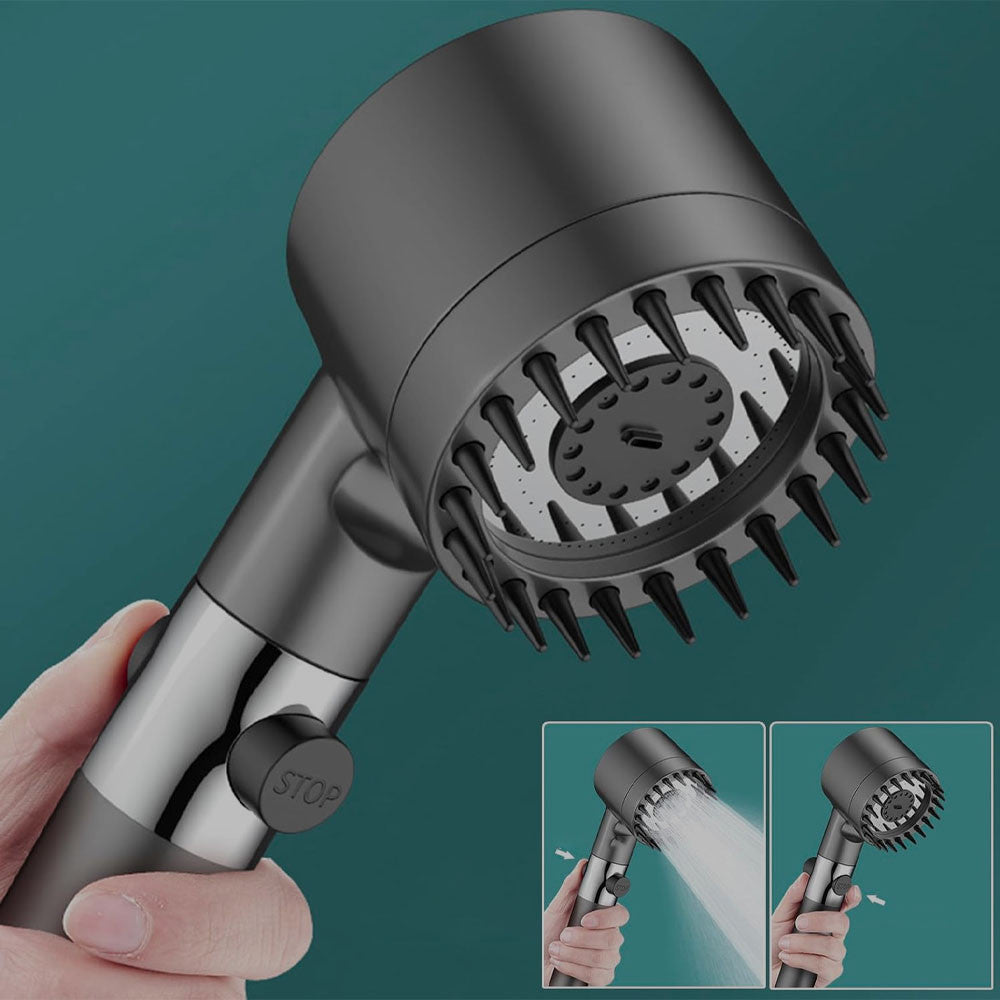 Насадка лійка для душу 3 режими + 1 фільтр, Чорний / Масажна лійка душова / Водозберігаюча душова лійка