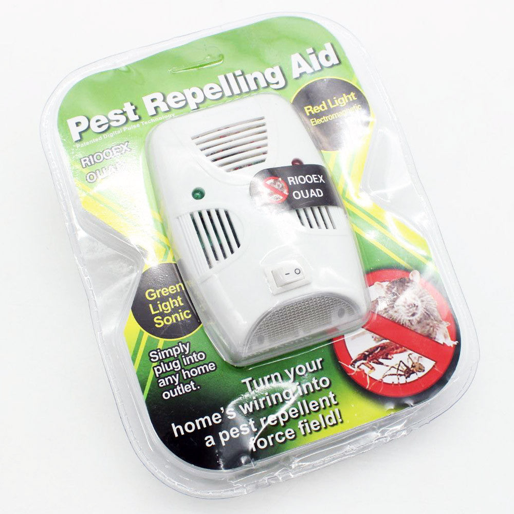 Відлякувач гризунів та комах, від мережі, Pest Repelling Aid, Білий / Ультразвуковий прилад від шкідників