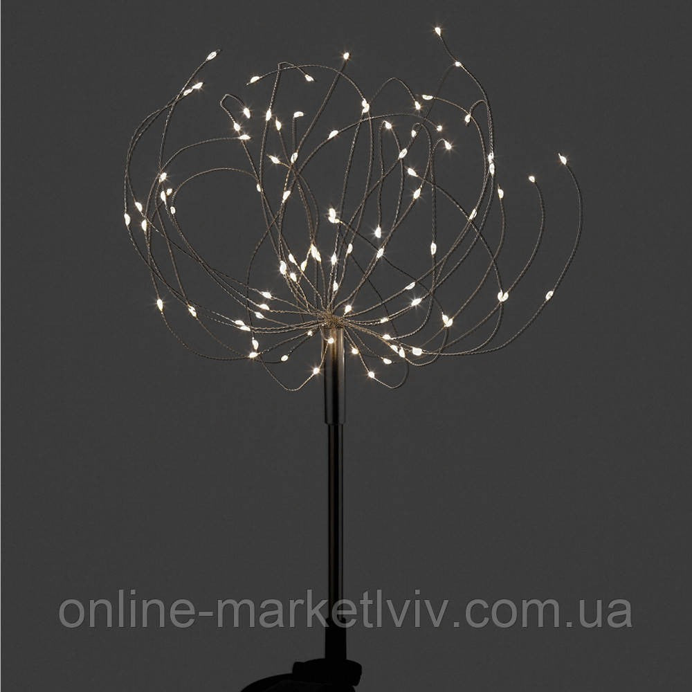 2шт Садовий ліхтар  на сонячній батареї 90LED, 95см, "Феєрверк", Теплий білий / Вуличний світильник садовий