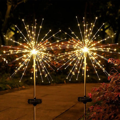 Садовий світильник на сонячній батареї 60 LED, 85см, 1 шт, Чорний / Садовий ліхтар / Вуличний світильник Феєрверк