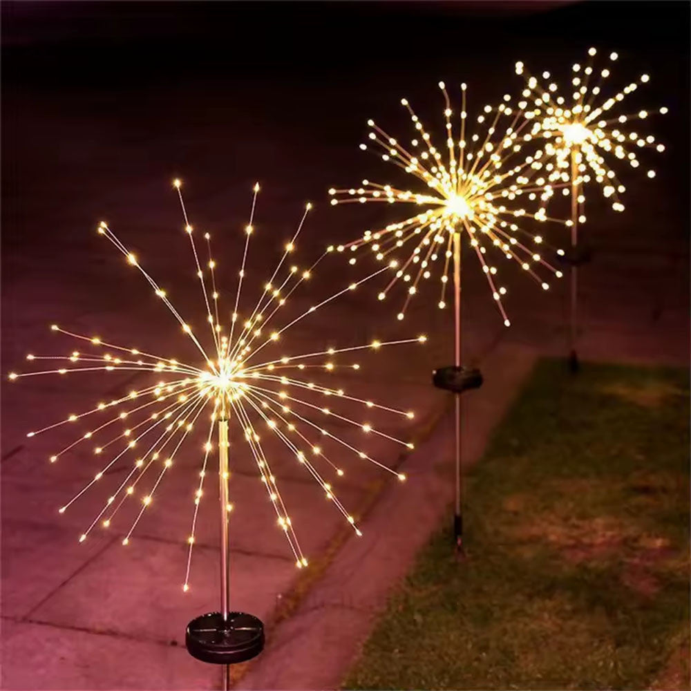 Садовий світильник на сонячній батареї 60 LED, 85см, 1 шт, Чорний / Садовий ліхтар / Вуличний світильник Феєрверк