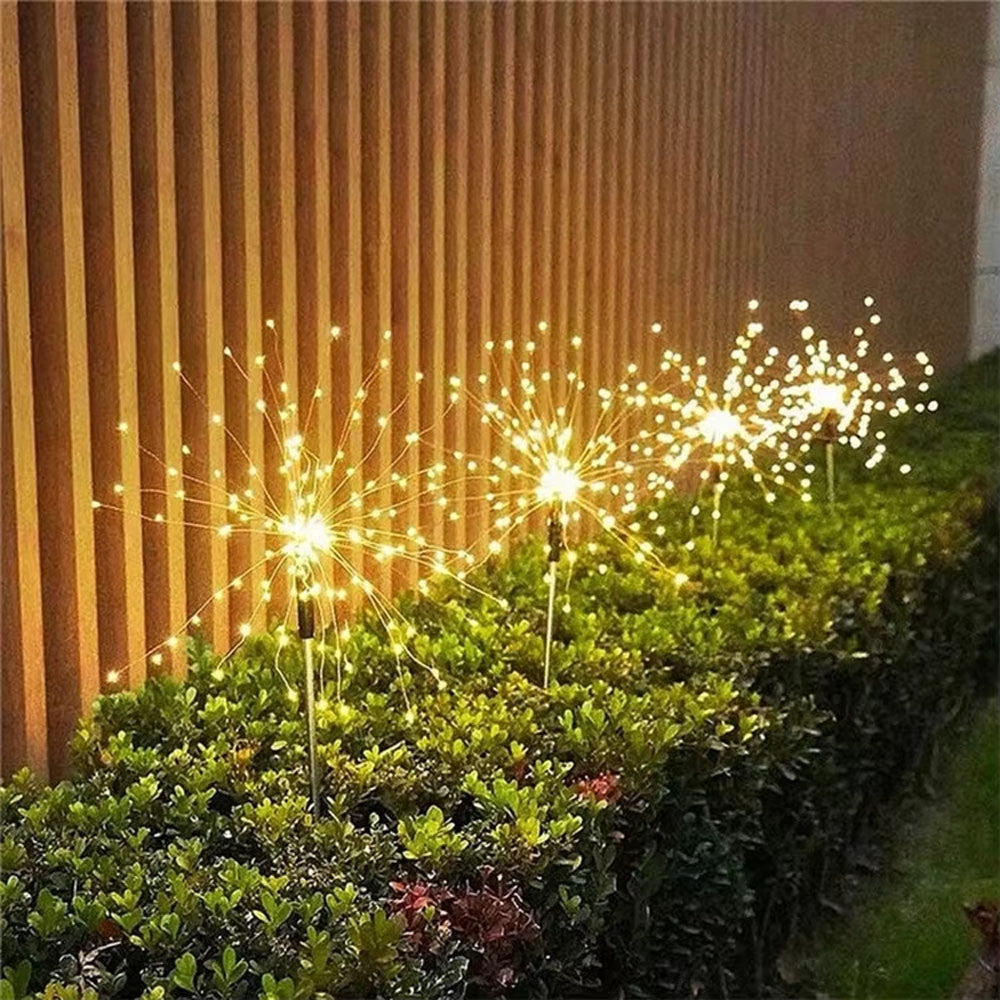 Садовий світильник на сонячній батареї 60 LED, 85см, 1 шт, Чорний / Садовий ліхтар / Вуличний світильник Феєрверк
