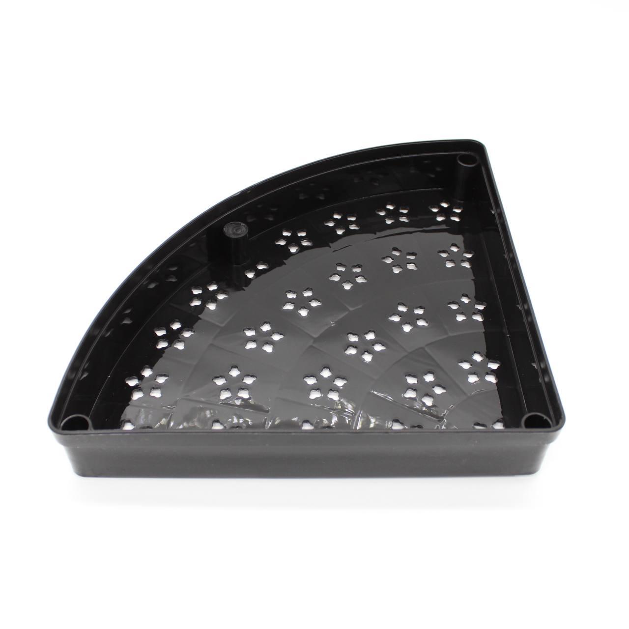 Кутовий стелаж для ванної 85х26х26см, 4 яруси, Чорний / Підлогова полиця для ванної / Кутова полиця у ванну