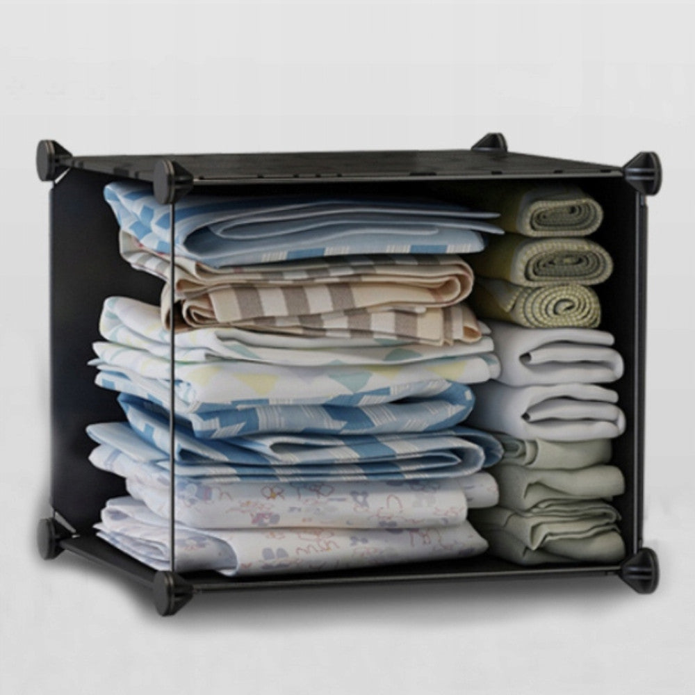 Пластикова шафа на 12 відділень, 140х105х35см / Складна шафа для одягу / Модульна шафа з полицями