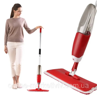 Швабра з розпилювачем для миття підлоги Water Spray Mop, Червона / Швабра для прибирання