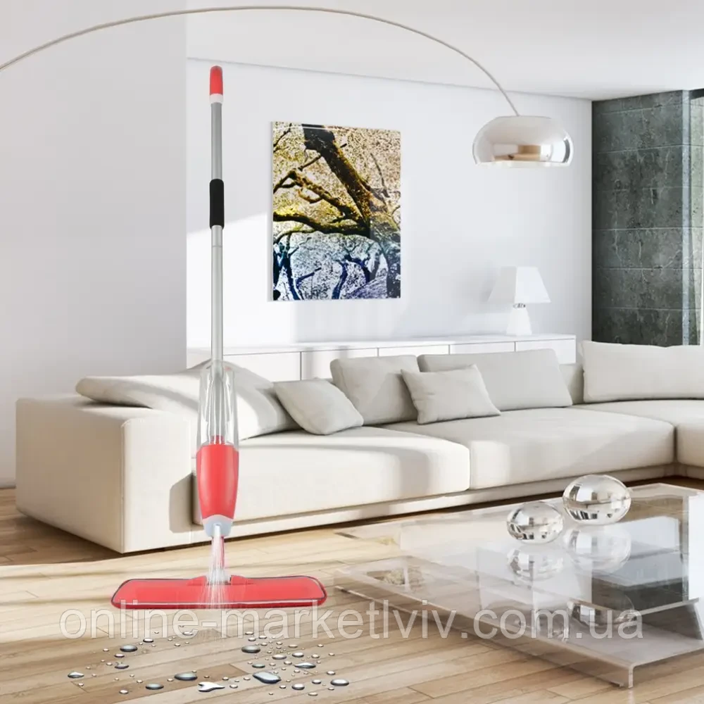 Швабра з розпилювачем для миття підлоги Water Spray Mop, Червона / Швабра для прибирання
