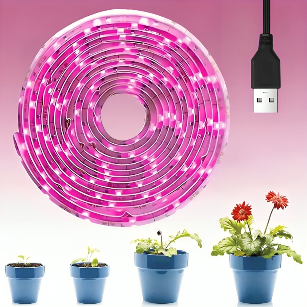 Світлодіодна фітострічка для USB, від мережі, Фіолетовий / LED стрічка для рослин / Фітострічка для розсади