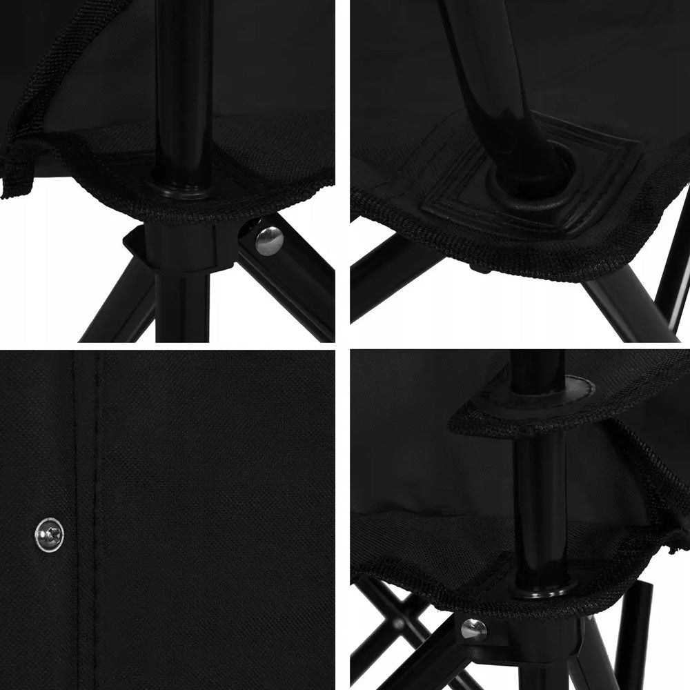 Складаний стілець зі спинкою, до 100 кг, в чохлі, 80х75х50 см, Чорний / Складне крісло для риболовлі / Туристичний стілець