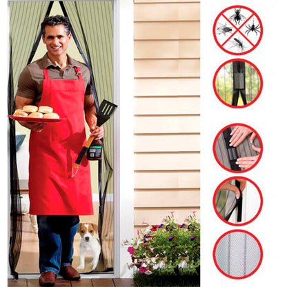 Москітна сітка на двері на магнітах 100х210 см Magic Mesh, Коричнева / Антимоскітна сітка