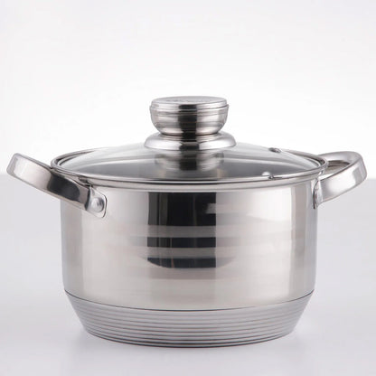 Набір посуду з нержавіючої сталі 12 предметів (6,9л 3,9л 3,4л 2,9л 2,1л) ZP-075 / Кухонний набір каструль