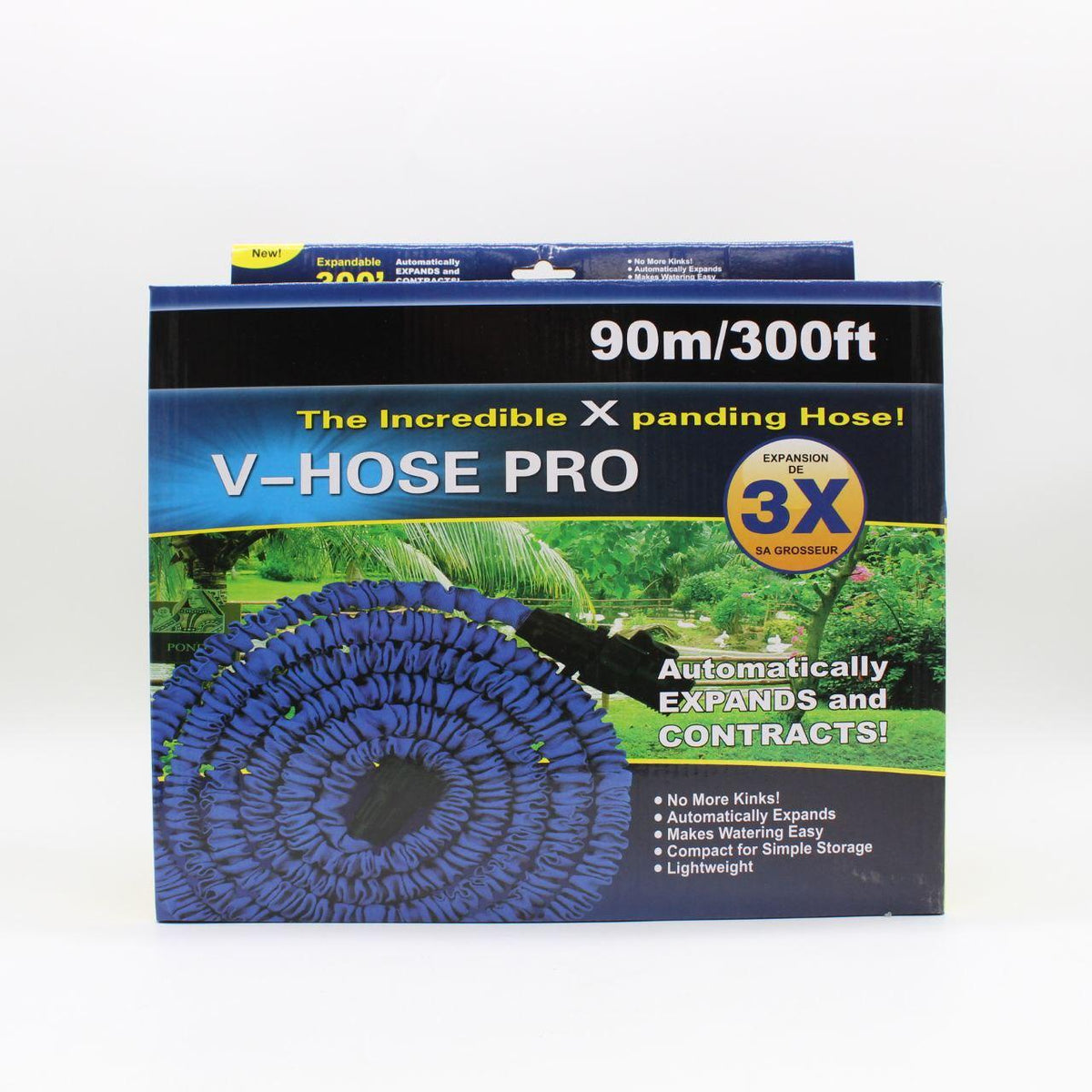 Шланг для поливу V-Hose PRO, Синій / Садовий шланг поливочний / Шланг, що розтягується для саду