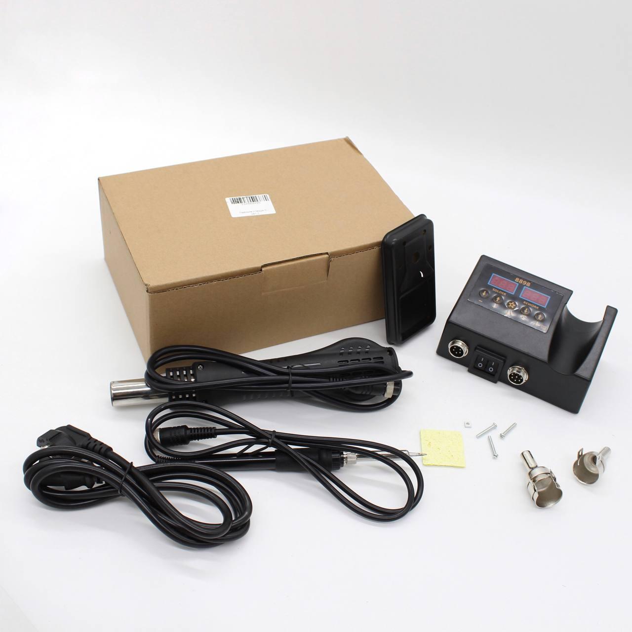 Паяльна станція 2в1 з термофеном / Електричний паяльний фен / Термофен для паяння / Паяльний набір