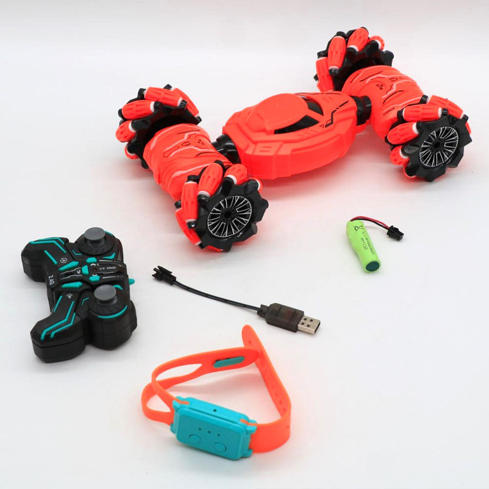 Машинка перевертень на радіокеруванні від USB, 986-14, Червоний / Дитяча трюкова машинка на пульті управління